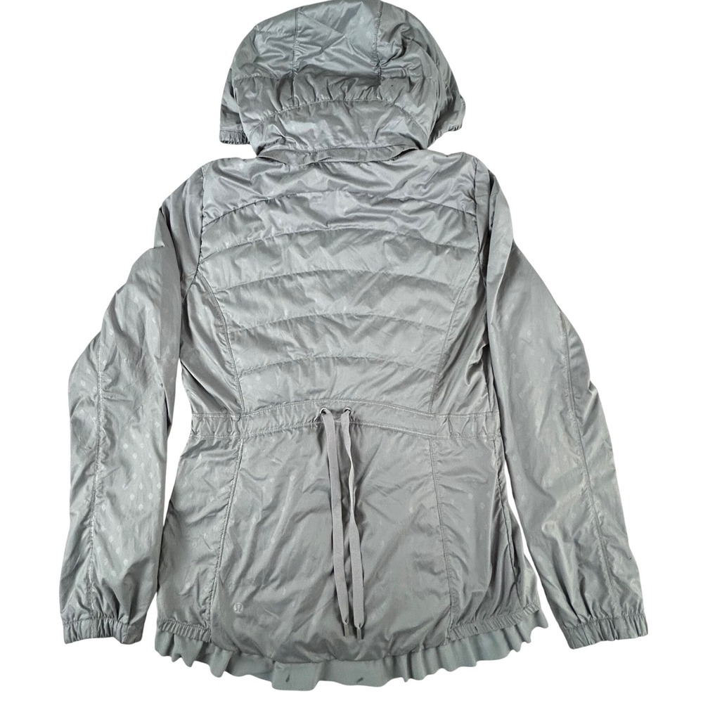 Lululemon Spring Fling Silver Polka Dot Lightweight Down Puffer Jacket Ruffle S - Picture 2 of 12